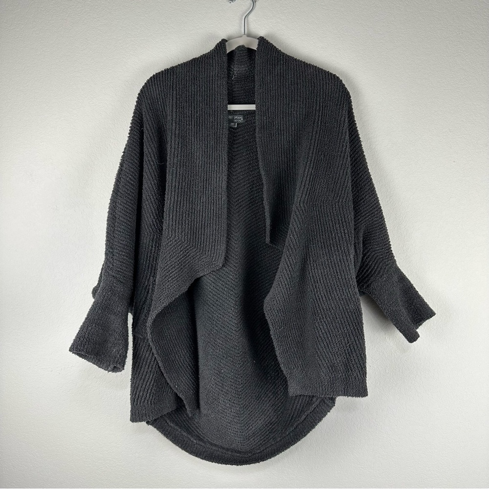 Barefoot Dreams Cozy Chic Cozychic Dark Gray Ribbed Cardi Size Small Medium